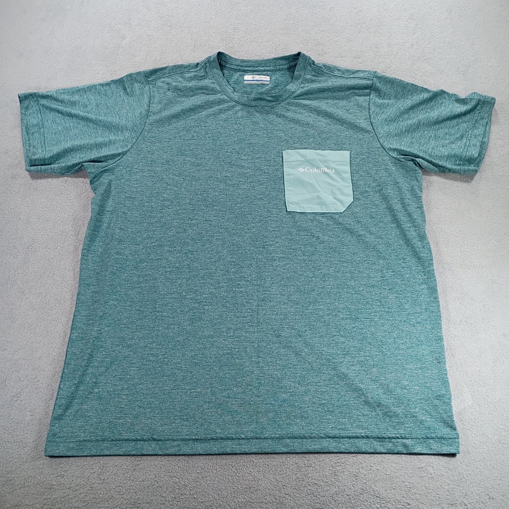 Columbia Mens T-Shirt Green Large Performance Pocket Tee AO6461